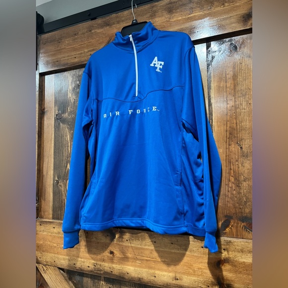AIR FORCE‎ Mens 1/4 Quarter Zip Pullover Size Large Old Varsity Brand - Picture 3 of 6